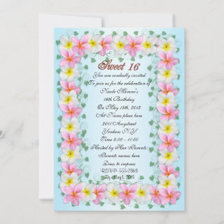 Sweet 16 Einladung Plumeria Grenze