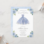 Sweet 16 Einladung Silver Foil Dusty Blue Gown<br><div class="desc">Delikate, skurrile Kleidung, 16 . Geburtstag Geburtstagsfeier Einladungen. Einfach mit Ihren Daten personalisieren. Bitte kontaktieren Sie mich per Chat, wenn Sie Fragen zum Kunstwerk haben oder eine Anpassung benötigen. Karo der Auflistung für weitere Elemente. BEACHTE: Für Unterstützung bei Bestellungen, Versand, Produktinformationen usw. wenden Sie sich direkt an den Zazzle Kundenservice...</div>