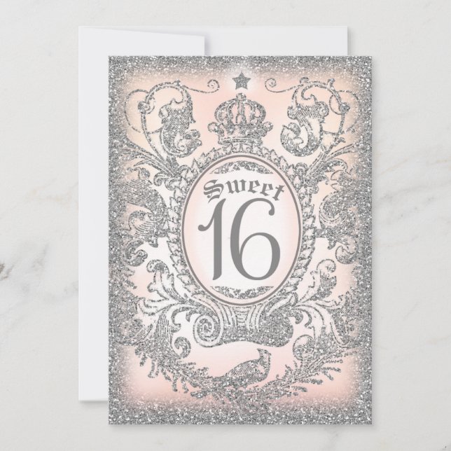 Sweet 16 einmal auf einer Zeit Prinzessin Silver Einladung (Vorderseite)