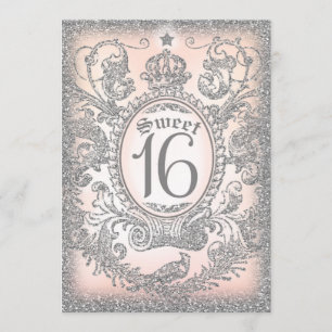 Sweet 16 einmal auf einer Zeit Prinzessin Silver Einladung