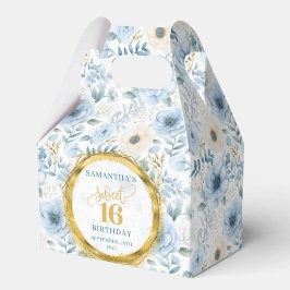 Sweet 16 Fevor Box Light Blue Watercolor Blume Geschenkschachtel
