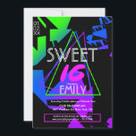 Sweet 16 Flyer Club Thema Förderung Einladung<br><div class="desc">Neon Club Einladung Style für Sweet 16</div>