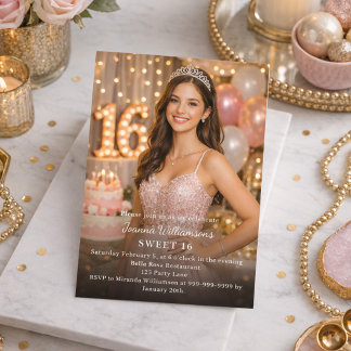 Sweet 16 Foto Einladung