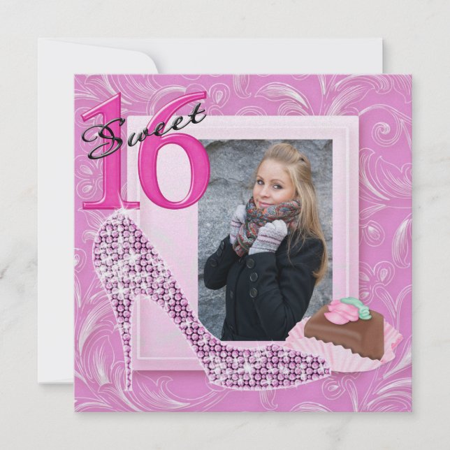 Sweet 16 Foto Einladung - SRF (Vorderseite)