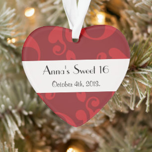 Sweet 16 - French Damask, Ornamente, Wirbel - Rot Ornament