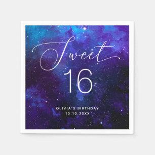 Sweet 16 Galaxy Geburtstag Cosmic Sixteen Party Serviette