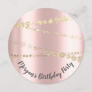 Sweet 16. Geburtstag Confetti Rose 15. Einladung