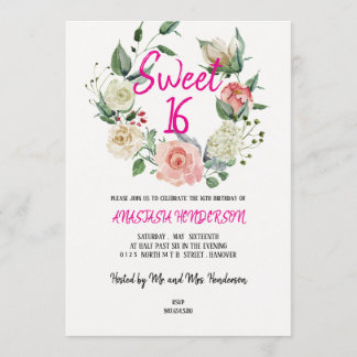 Sweet 16 Geburtstag Einladung