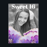 *~* Sweet 16 Geburtstag Foto Violet Abstrakt AP29 Einladungspostkarte<br><div class="desc">(Suche nach ähnlichen Designs auf verschiedenen Produkten in AP29) (Dieses Design kann an JEDES Alter oder EVENT angepasst werden) Erfahren Sie, wenn Sie Hilfe benötigen. *~* Energiestärkte Abstrakte Postkarte. Ändern / Bearbeiten Sie den Text und das FOTO des süßen 16 Geburtstagskarls. Abstraktes Künstlerisches Girly Chic SWEET 16 Save the Date...</div>