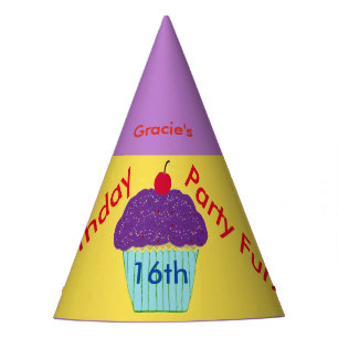 Sweet 16 Geburtstag Hut Lila Cupcake bearbeiten je Partyhütchen