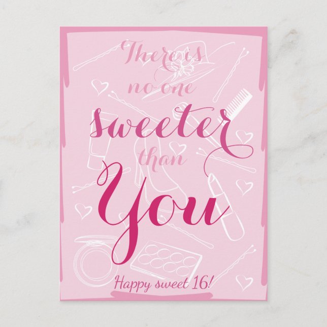 Sweet 16 Geburtstag Postkarte (Vorderseite)