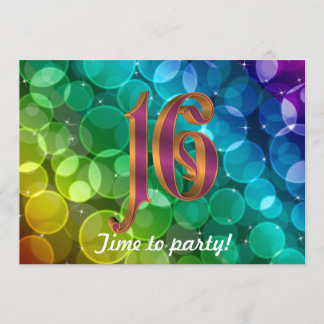 Sweet 16. Geburtstag Regenbogen Einladung