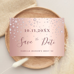 Sweet 16 Geburtstag Rose Golddiamanten Save The Date