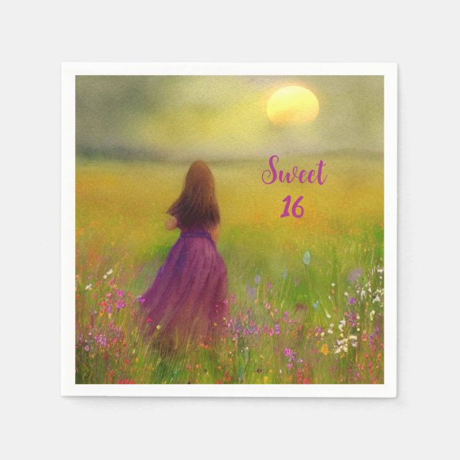 Sweet 16 Geburtstag Serviette (Vorderseite)