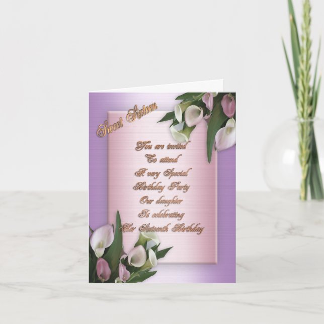 Sweet 16 Geburtstagsfeier Einladung (Vorderseite)