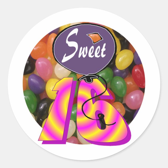 Sweet 16 Geburtstagsgear Runder Aufkleber (Vorderseite)