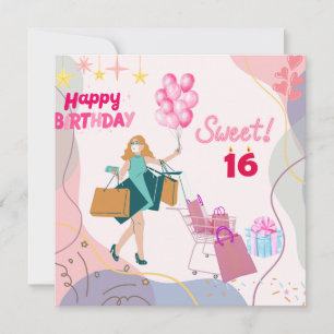 Sweet 16 Geburtstagskarte