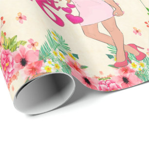 Sweet 16 Geburtstagskind mit Blume Geschenkpapier