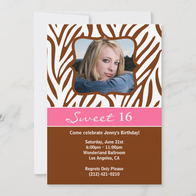 Sweet 16 Geburtstagsparty Einladung (Vorderseite)