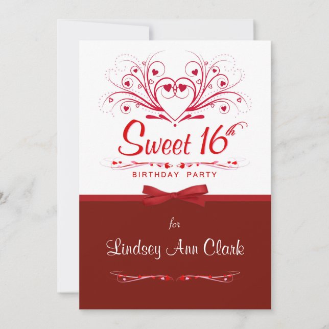 Sweet 16. Geburtstagsparty Einladungen (Vorderseite)