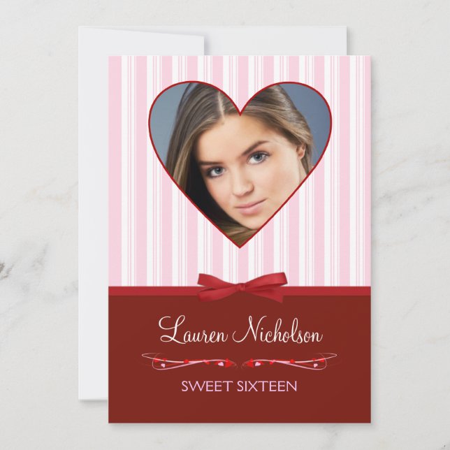 Sweet 16. Geburtstagsparty Einladungen mit Foto (Vorderseite)