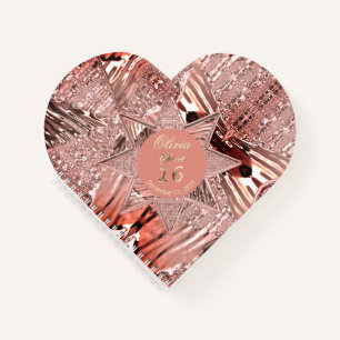 Sweet 16. Geburtstagsparty Gästebuch Rose Gold Notizbuch