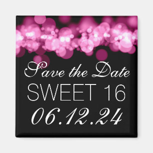 Sweet 16 Geburtstagsparty Pink Bokeh Lights Magnet