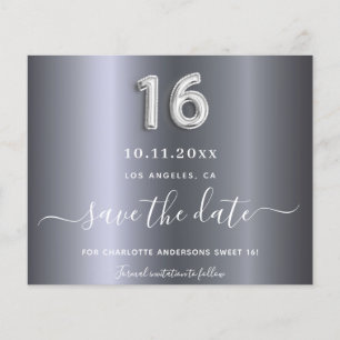 Sweet 16 Geburtstagssilber Save the Date