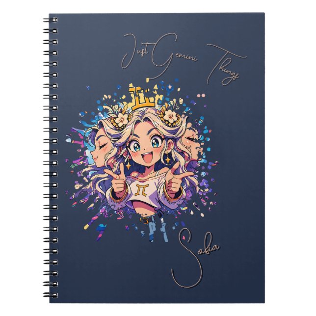 Sweet 16 Gemini Custom Photo Memory Book Notizblock (Vorderseite)