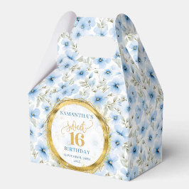 Sweet 16 Gevor Box Dusty Blue Boho Floral Glitzer Geschenkschachtel