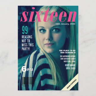 Sweet 16 Girls Magazine Cover Foto Einladung