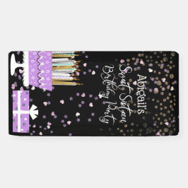 Sweet 16 Glitzer Cake and Candles Banner