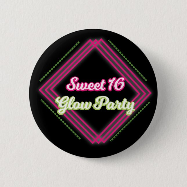 Sweet 16 Glow Gastgeschenk Button-Buttone Button (Vorderseite)