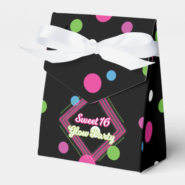 Sweet 16 Glow Party Candy Favor Box Geschenkschachtel (Vorderseite)
