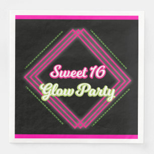 Sweet 16 Glow-Party Serviette