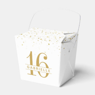Sweet 16 Gold Confetti Personalisiert Mini Aussche Geschenkschachtel