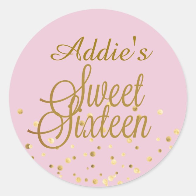 Sweet 16 Gold Dot Stickers (Vorderseite)