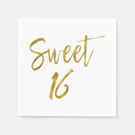 Sweet 16 Gold Foil Geburtstag Napkins Serviette