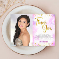 Sweet 16 Gold Pink Watercolor Foto Moderne Girly