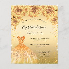 Sweet 16 Goldkleid Blumenladen Flyer