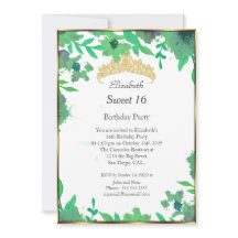 Sweet 16 Green Birthday Party Blume Weiß
