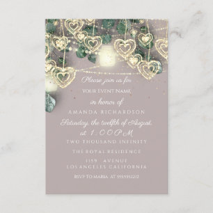 Sweet 16. Green BRIDAL Rustic Gold Elfenbeingrün Einladung