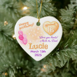 Sweet 16 Happy Birthday Girl Daughter Herzgeschenk Keramik Ornament<br><div class="desc">Teenage Girls süße 16. Personalisiert Heart Ornament Geschenk, die Erinnerung mit einem personalisierten hängenden Herz-Ornament macht für ein zeitloses und herzzerwärmendes Geschenk. Dieses besondere Ornament kann den Namen und das Jahr enthalten, sowie eine persönliche Nachricht zum Gedenken an einen besonderen sechzehnten Geburtstag. Aus der Keramik gefertigt, wird dieser Sake jedes...</div>