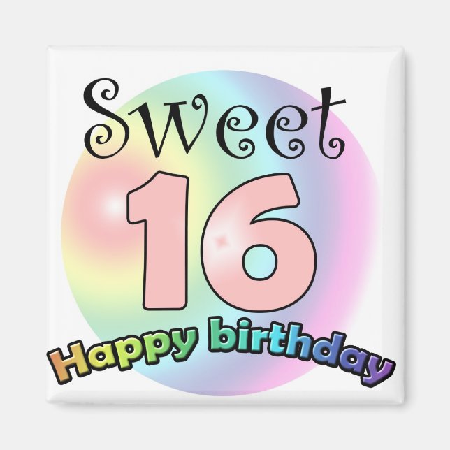 Sweet 16 Happy Birthday Magnet (Vorne)