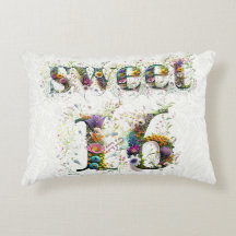 Sweet 16 Happy Birthday Wildblumen Text