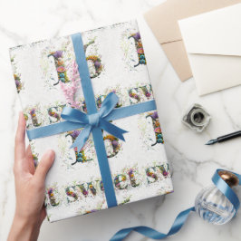 Sweet 16 Happy Birthday Wildblumen Text Geschenkpapier