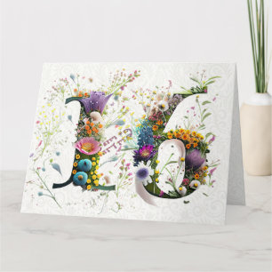 Sweet 16 Happy Birthday Wildblumen Text Karte