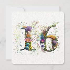 Sweet 16 Happy Birthday Wildblumen Text Karte