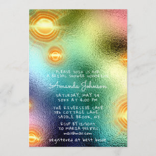 Sweet 16. Holograph Futuristic Rainbow Spark Einladung