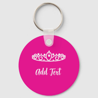 Sweet 16 Hot Pink Keyring mit White Tiara Design Schlüsselanhänger